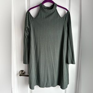 Altar’d State Olive Cut out Shoulder Dress